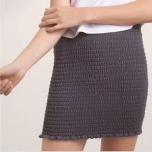 Wilfred Free Shirred Mini Skirt Grey Blue